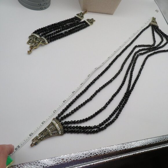 Heidi Daus 3 Piece Art Deco Multi Strand Interchangeable Bracelets Necklace - Picture 13 of 13
